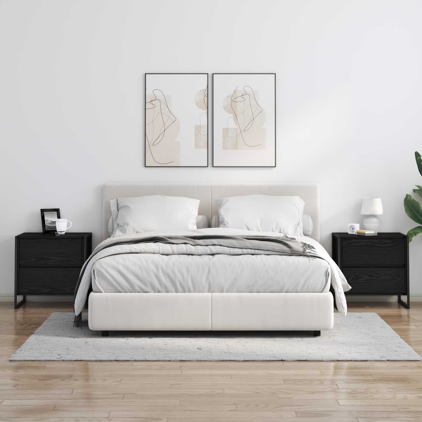 Noptiera cu sertar Stejar Negru 50 x 39.5 x 50 cm Lemn compozit — imaginea 4