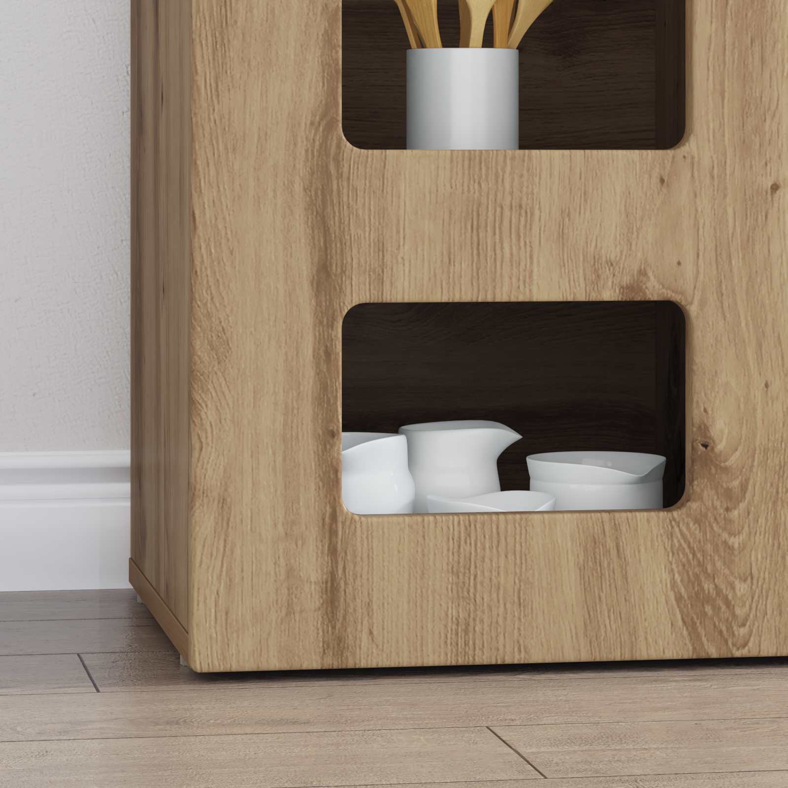 Bufet Stejar Artizanal 100 x 35 x 59 cm Lemn compozit — imaginea 5