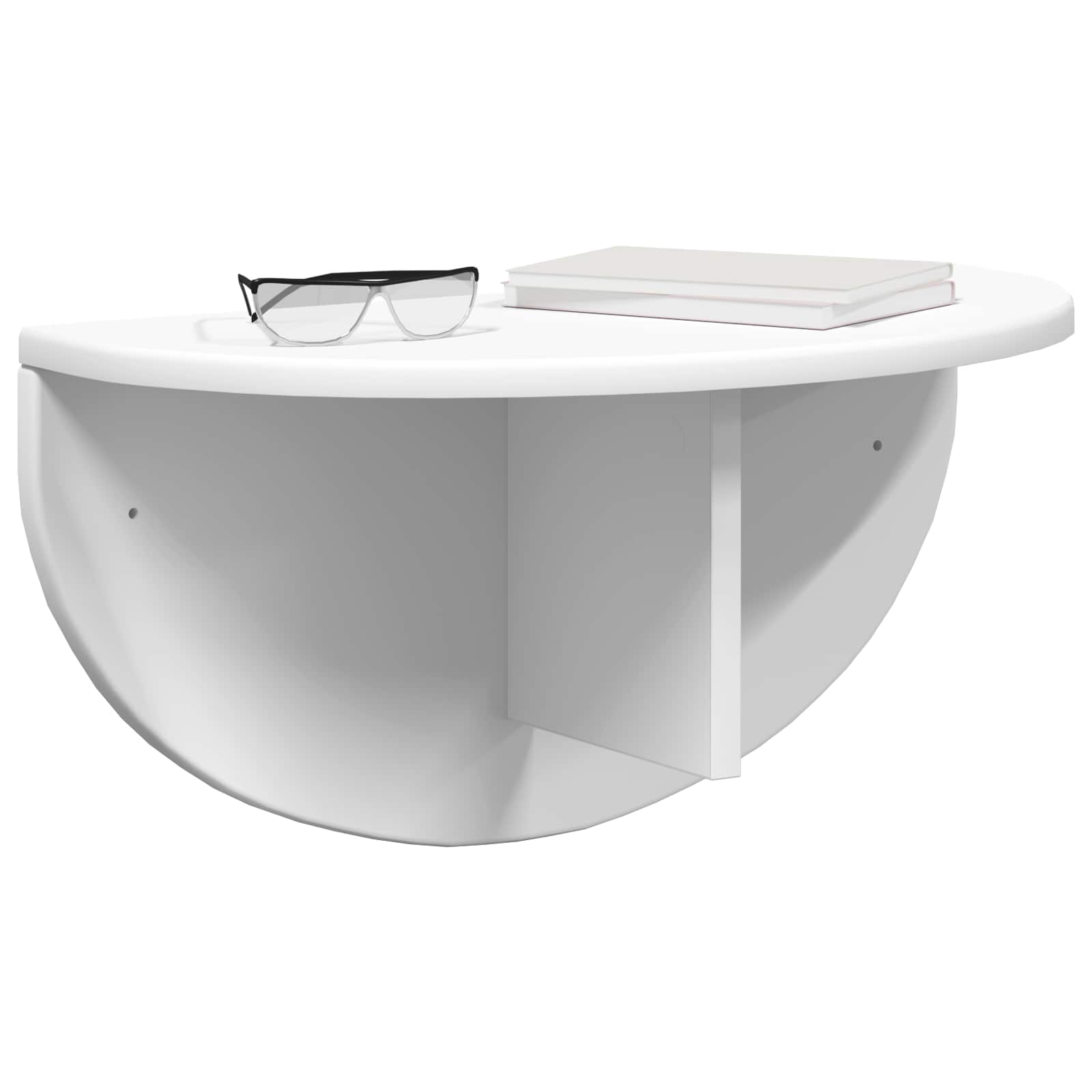 Raft de perete Pe perete Alb 38 x 19 x 19 cm Lemn compozit — imaginea 3
