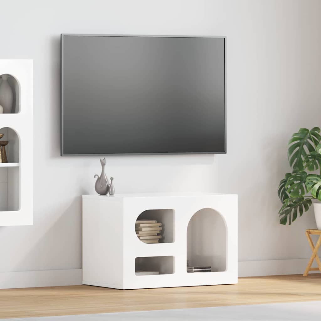 Cabinet TV Alb lucios 60 x 35 x 40 cm Lemn compozit — imaginea 2