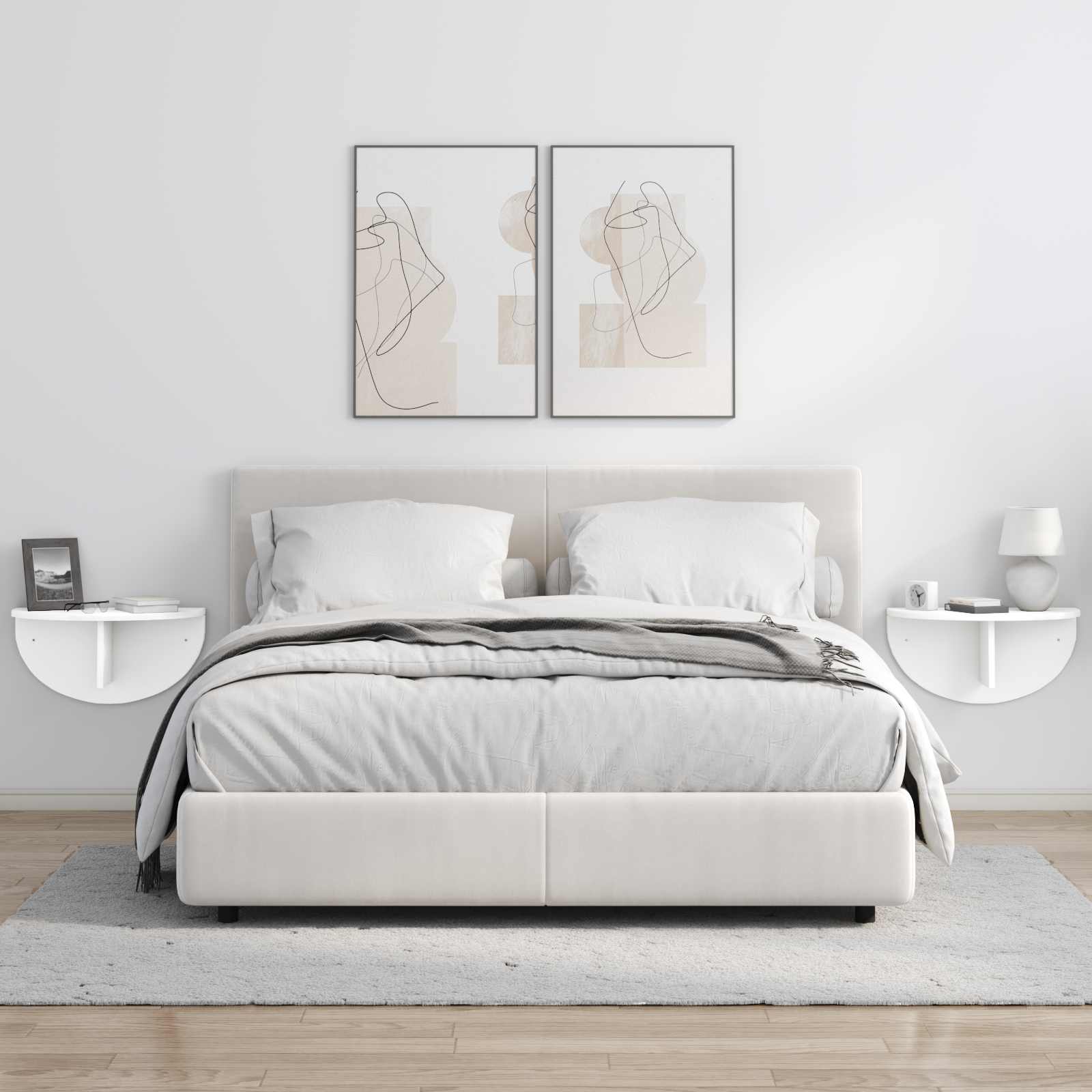 Raft de perete Pe perete Alb 38 x 19 x 19 cm Lemn compozit — imaginea 4