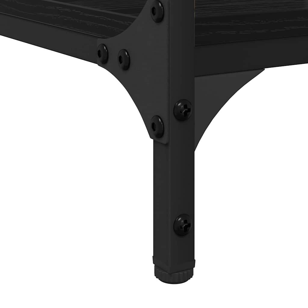 Birou cu raft Stejar Negru 140 x 50 x 75 cm Lemn compozit — imaginea 9