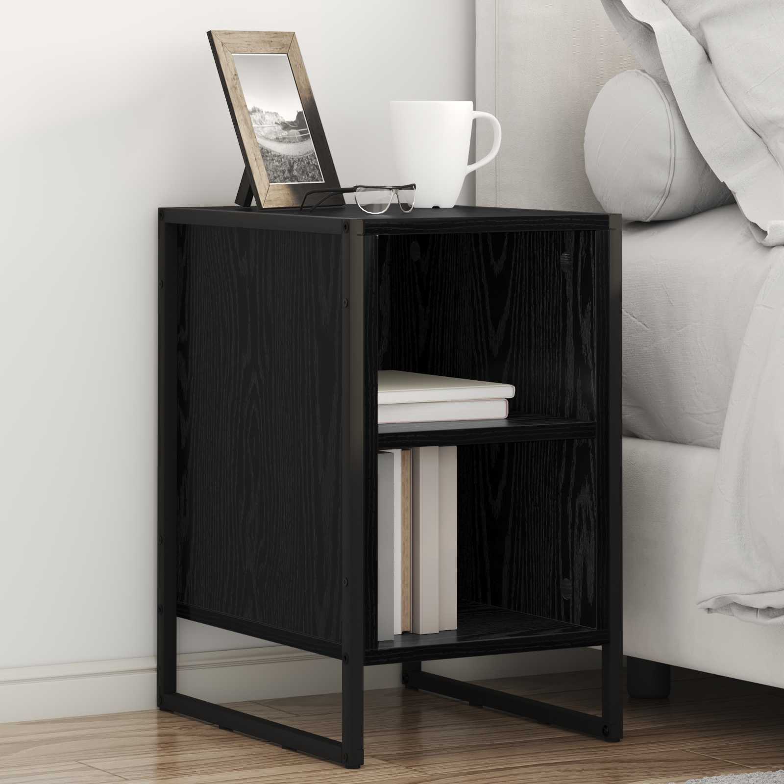 Noptiera 2 pcs Stejar Negru 39.5 x 30 x 50 cm Lemn compozit — imaginea 2