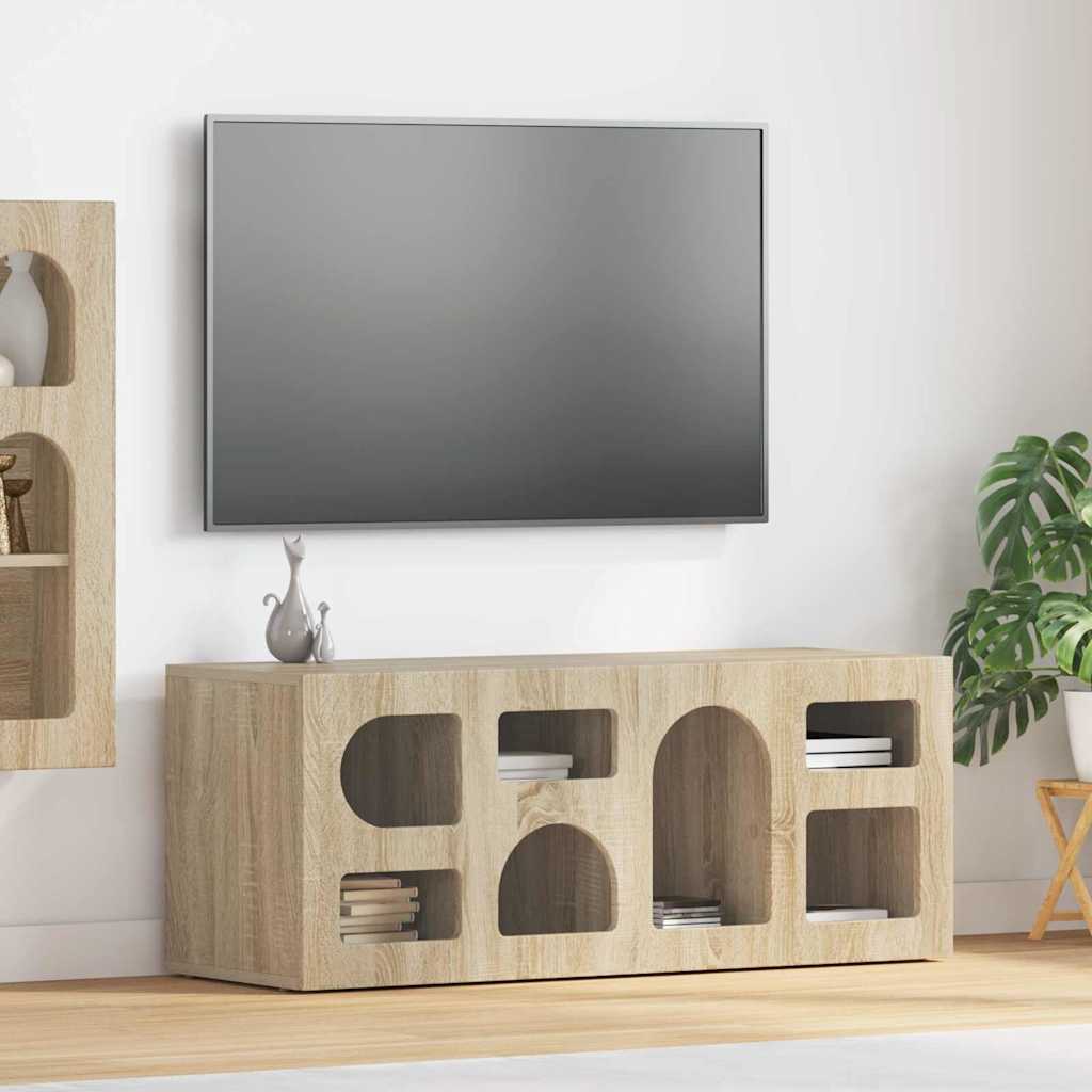 Cabinet TV Stejar Sonoma 100 x 35 x 40 cm Lemn compozit — imaginea 2