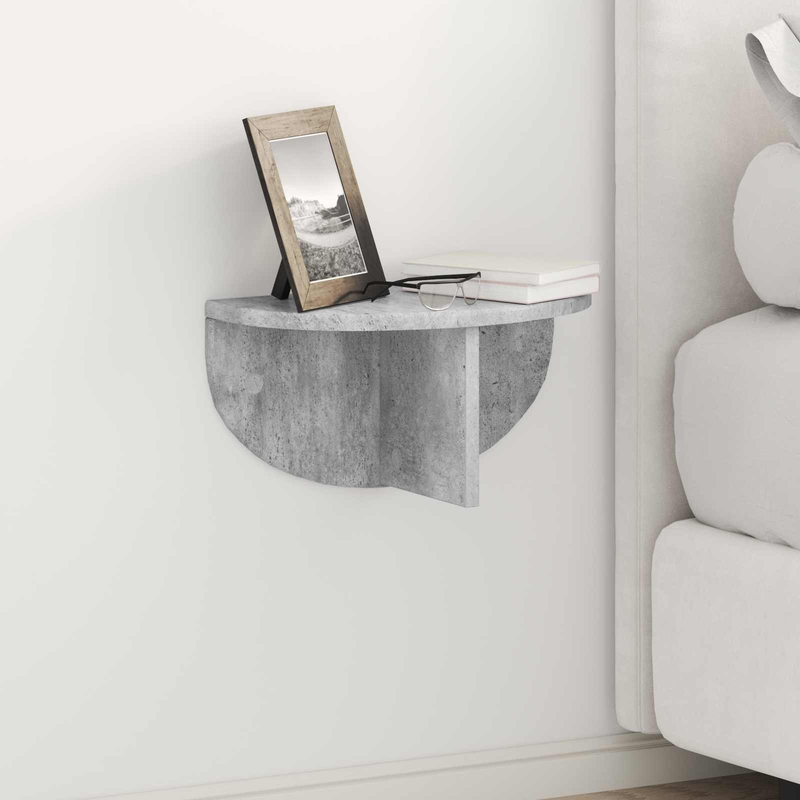 Raft de perete Pe perete 2 pcs Gri din beton 38 x 19 x 19 cm — imaginea 2