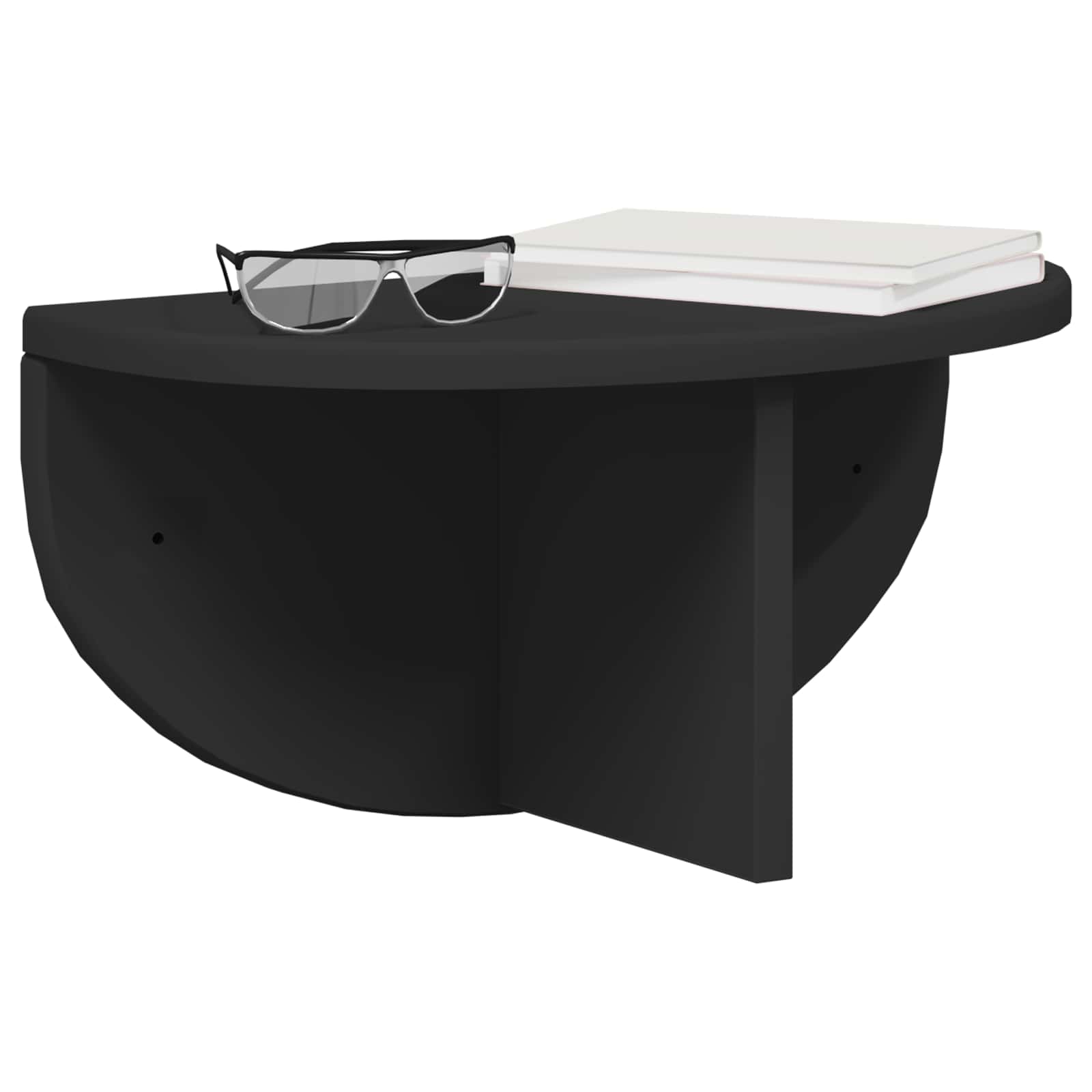Raft de perete 2 pcs Negru 38 x 19 x 19 cm Lemn compozit — imaginea 3
