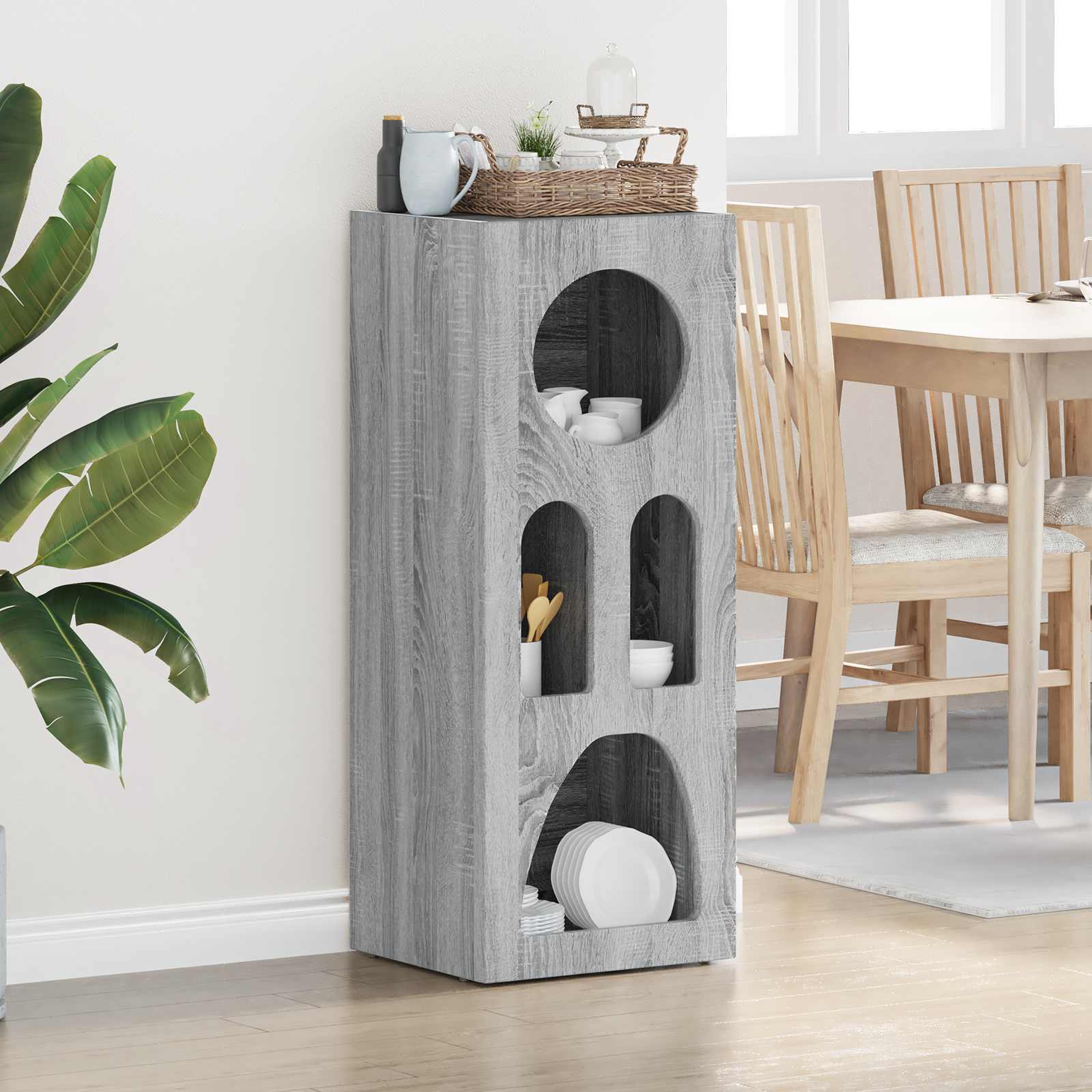 Bufet Gri Sonoma 40 x 35 x 100.5 cm Lemn compozit — imaginea 2