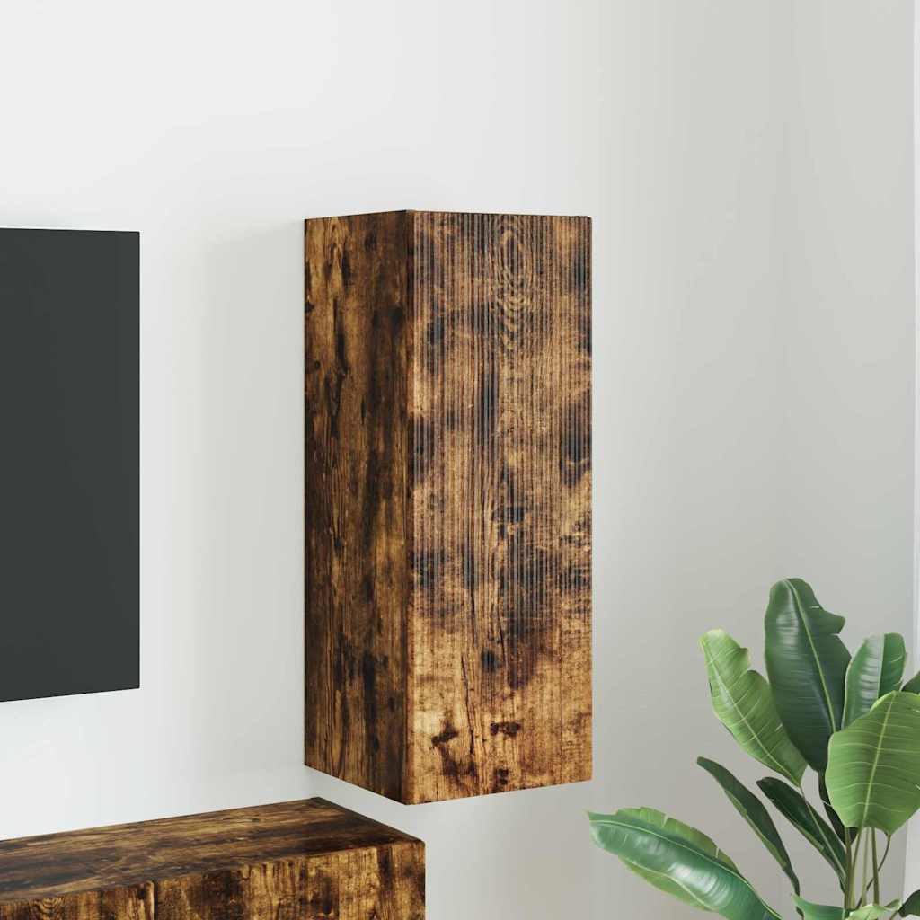 Dulap TV de perete Stejar fumuriu 30 x 31 x 80 cm Lemn compozit — imaginea 2