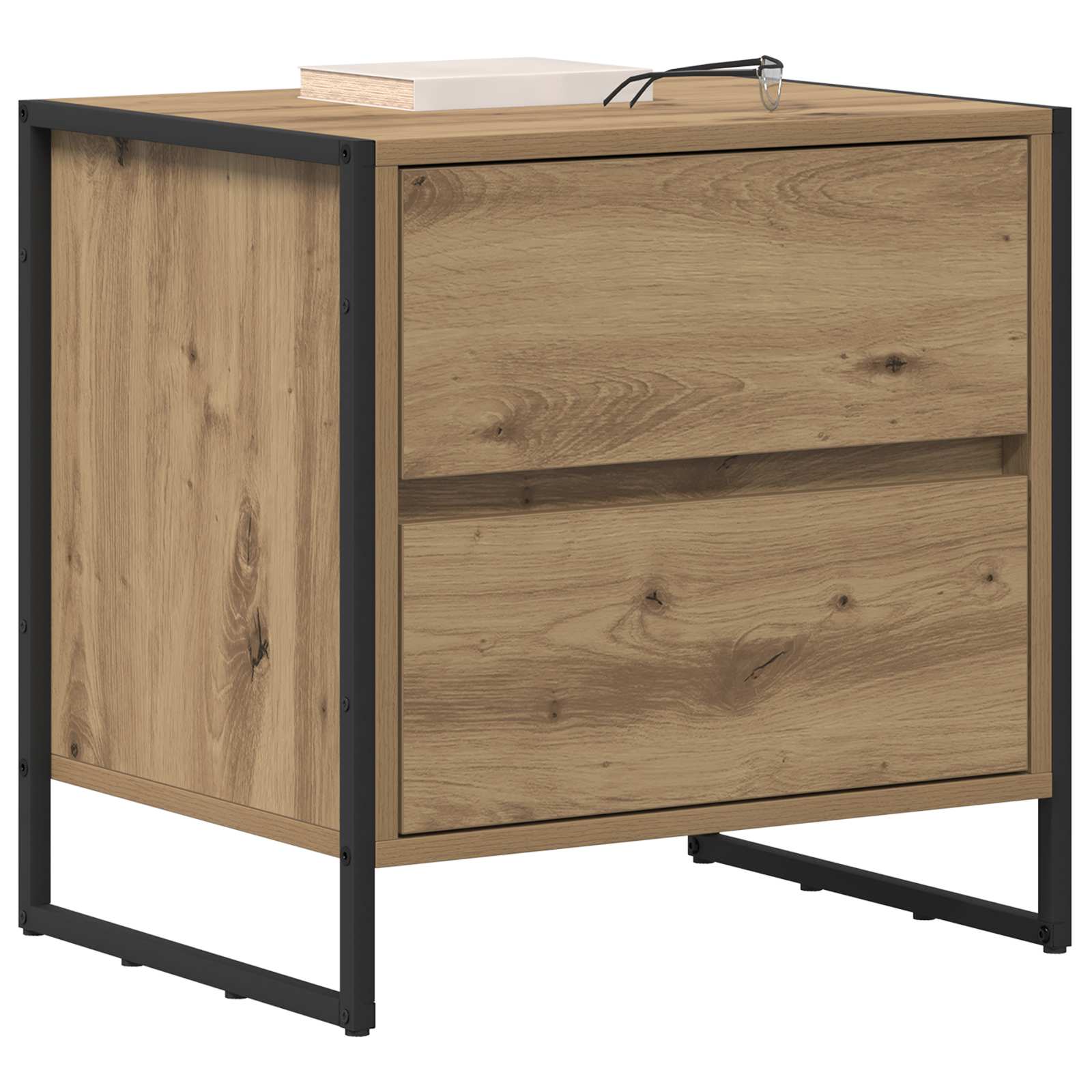 Noptiera 2 pcs Stejar artizanal 50 x 39.5 x 50 cm Lemn compozit — imaginea 3