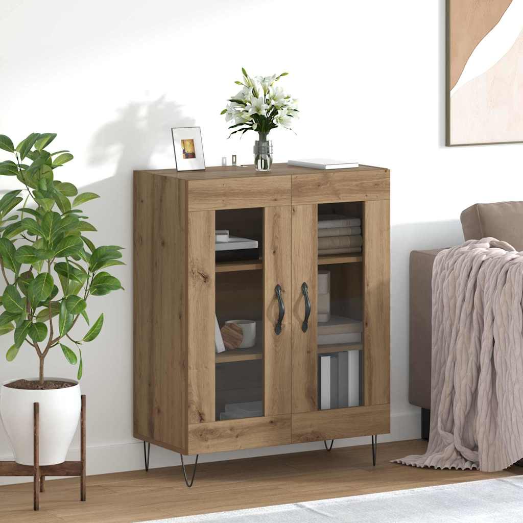 Bufet Stejar Artizanal 69,5 x 34 x 90 cm Lemn compozit — imaginea 2