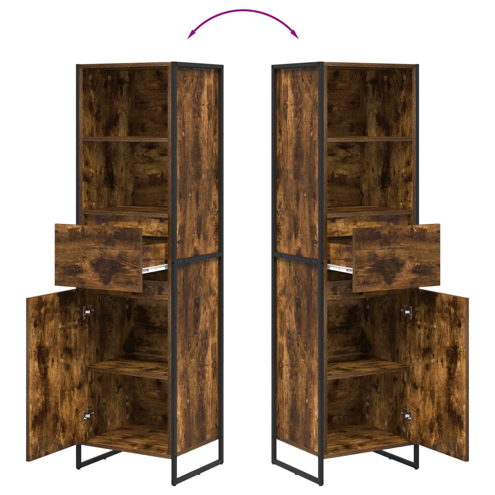 Dulap pentru carti cu sertar Stejar fumuriu 43 x 36 x 150.5 cm — imaginea 11