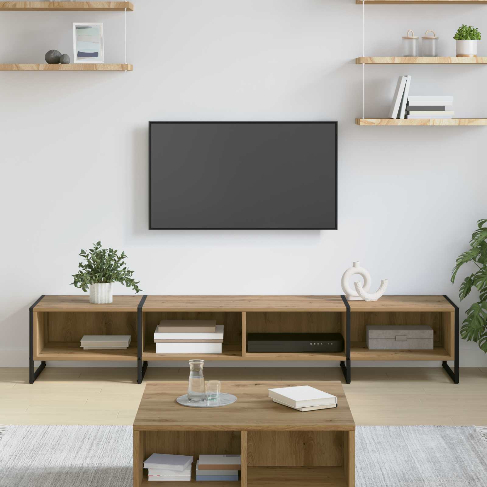 Cabinet TV Stejar artizanal 170.5 x 36 x 30.5 cm Lemn compozit — imaginea 2