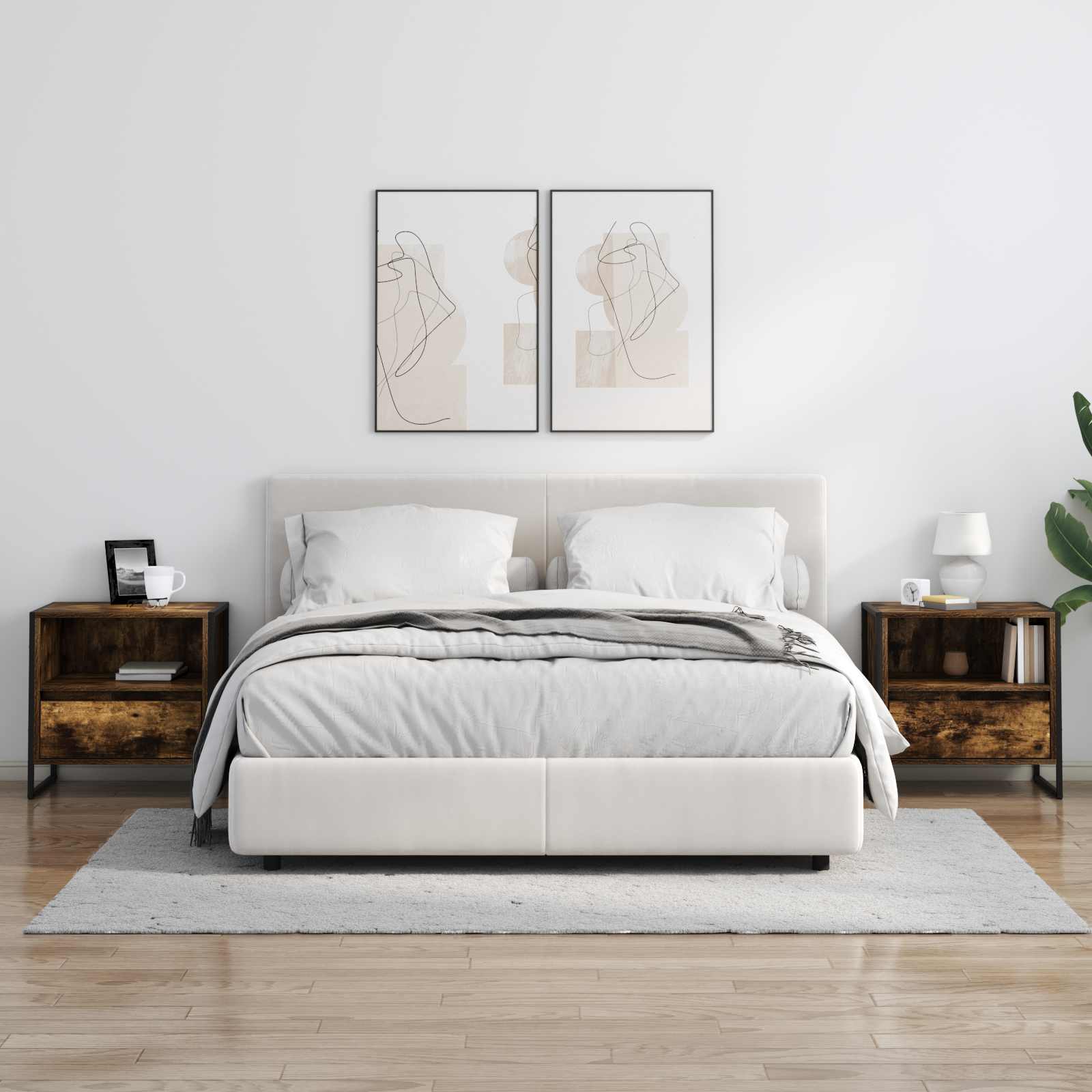 Noptiera 2 pcs Stejar fumuriu 50 x 39,5 x 50 cm Lemn compozit — imaginea 4