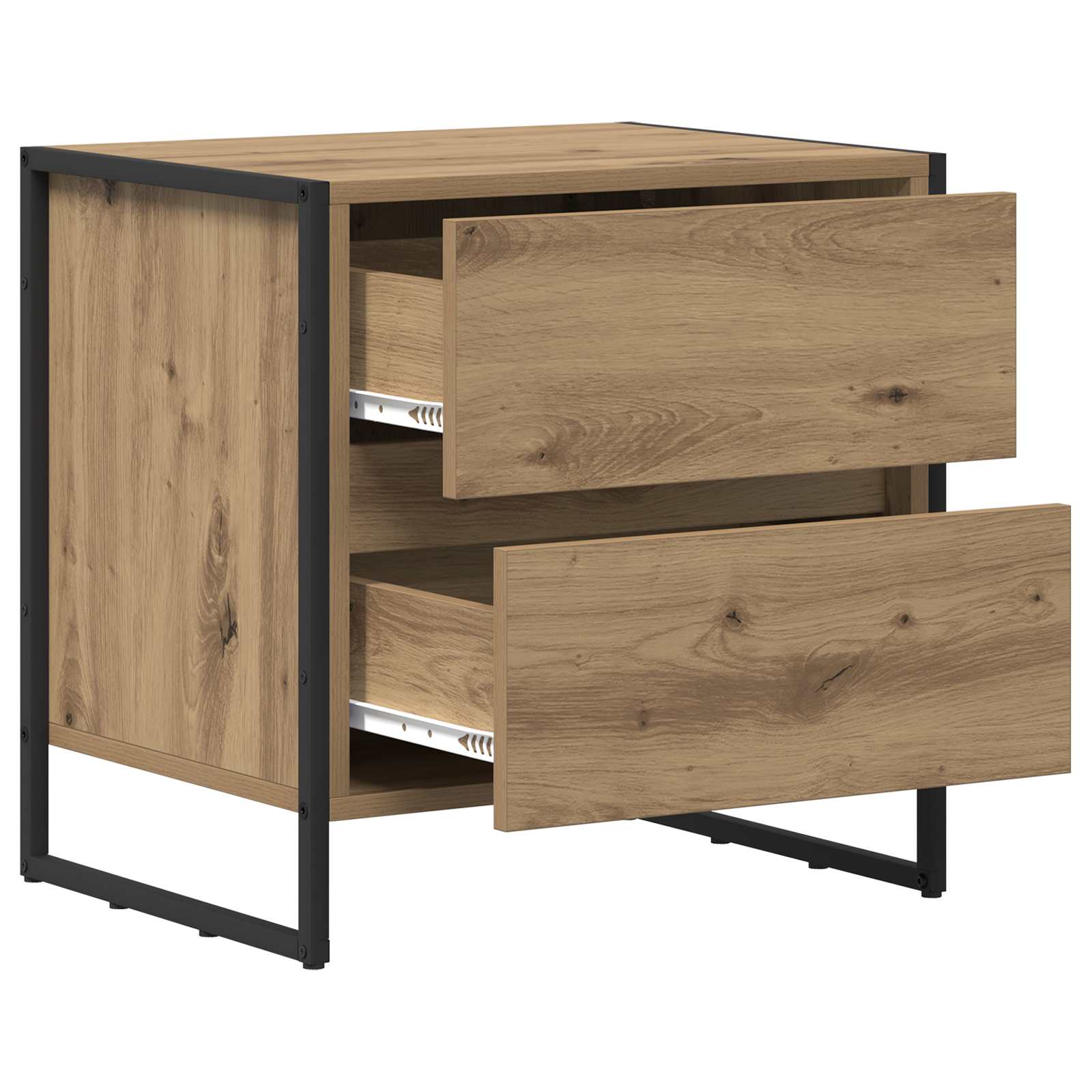 Noptiera 2 pcs Stejar artizanal 50 x 39.5 x 50 cm Lemn compozit — imaginea 11