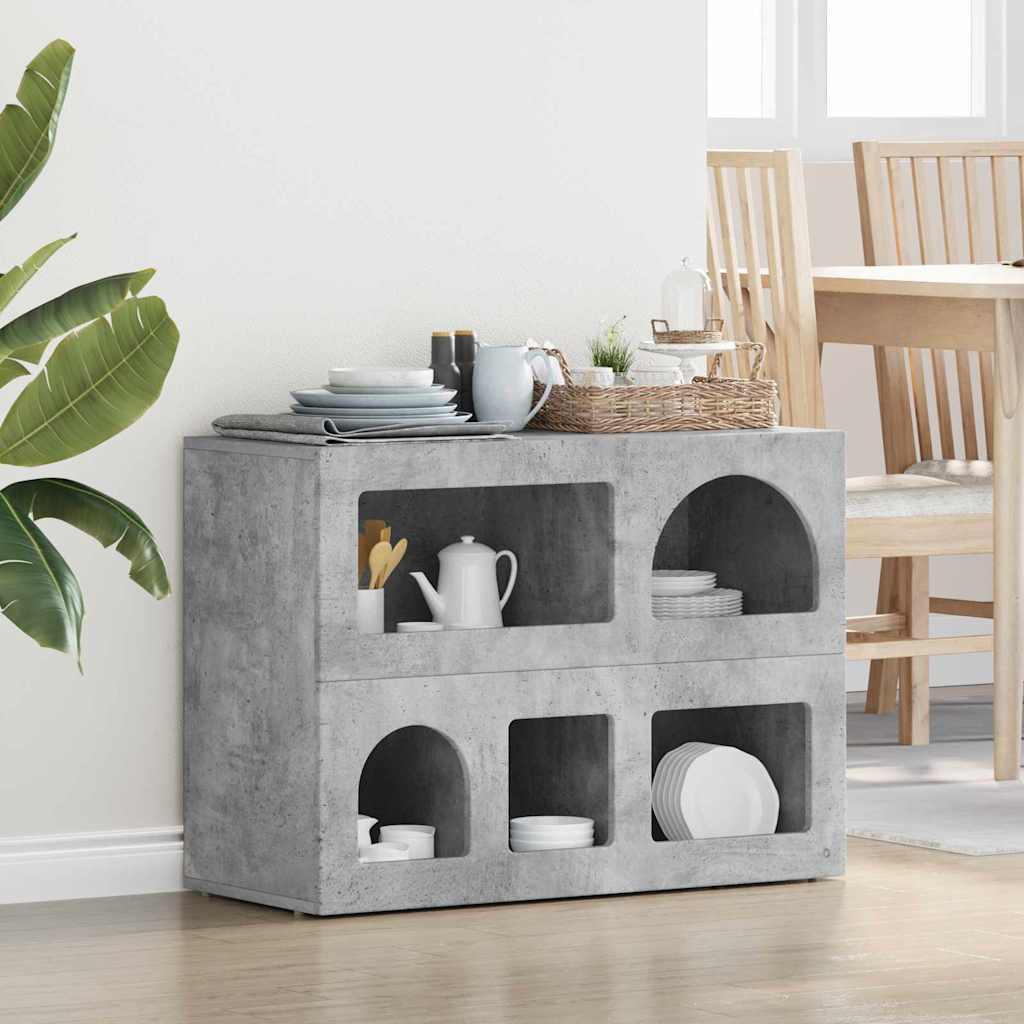 Bufet Gri din beton 80.5 x 35 x 59 cm Lemn compozit — imaginea 2