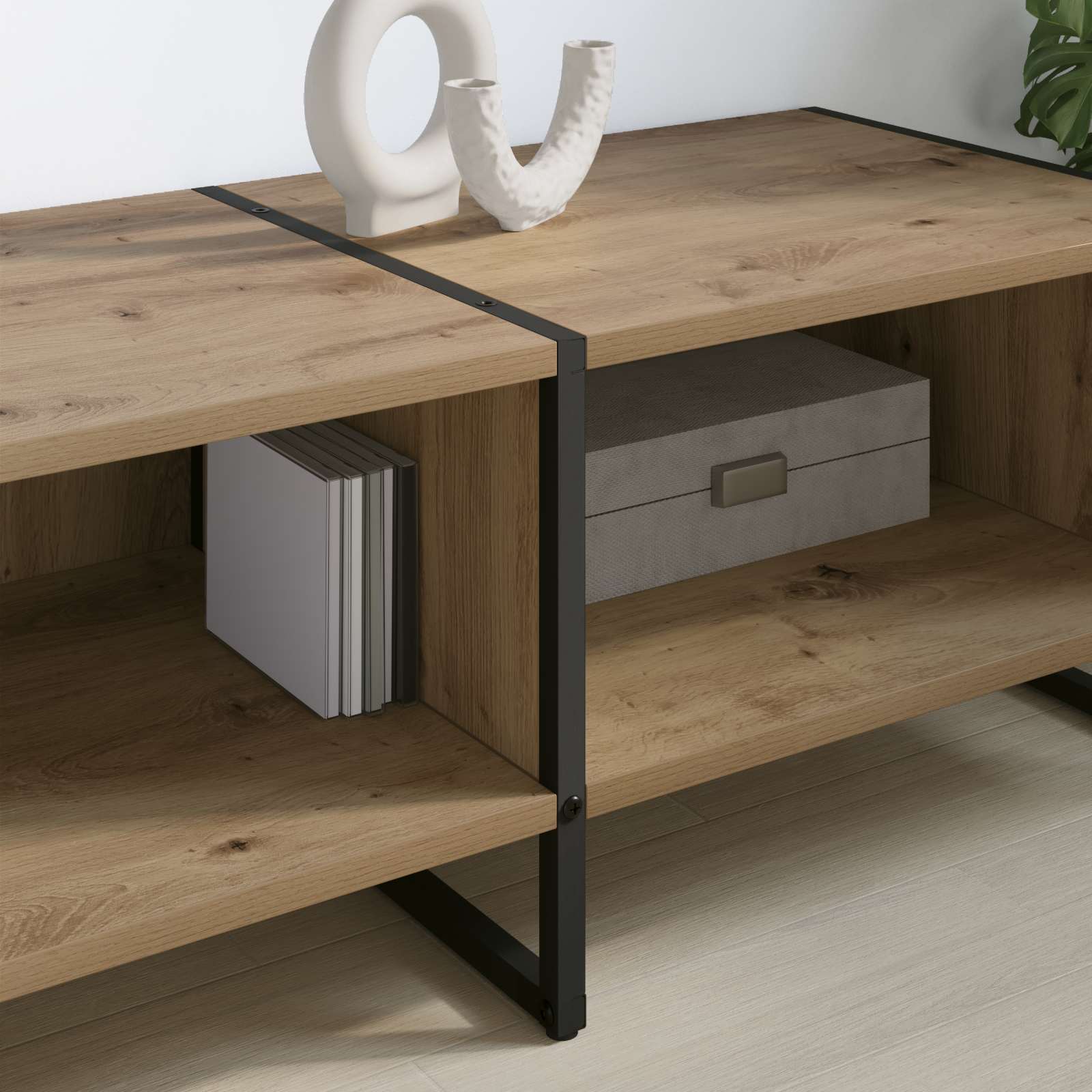 Cabinet TV Stejar artizanal 170.5 x 36 x 30.5 cm Lemn compozit — imaginea 4