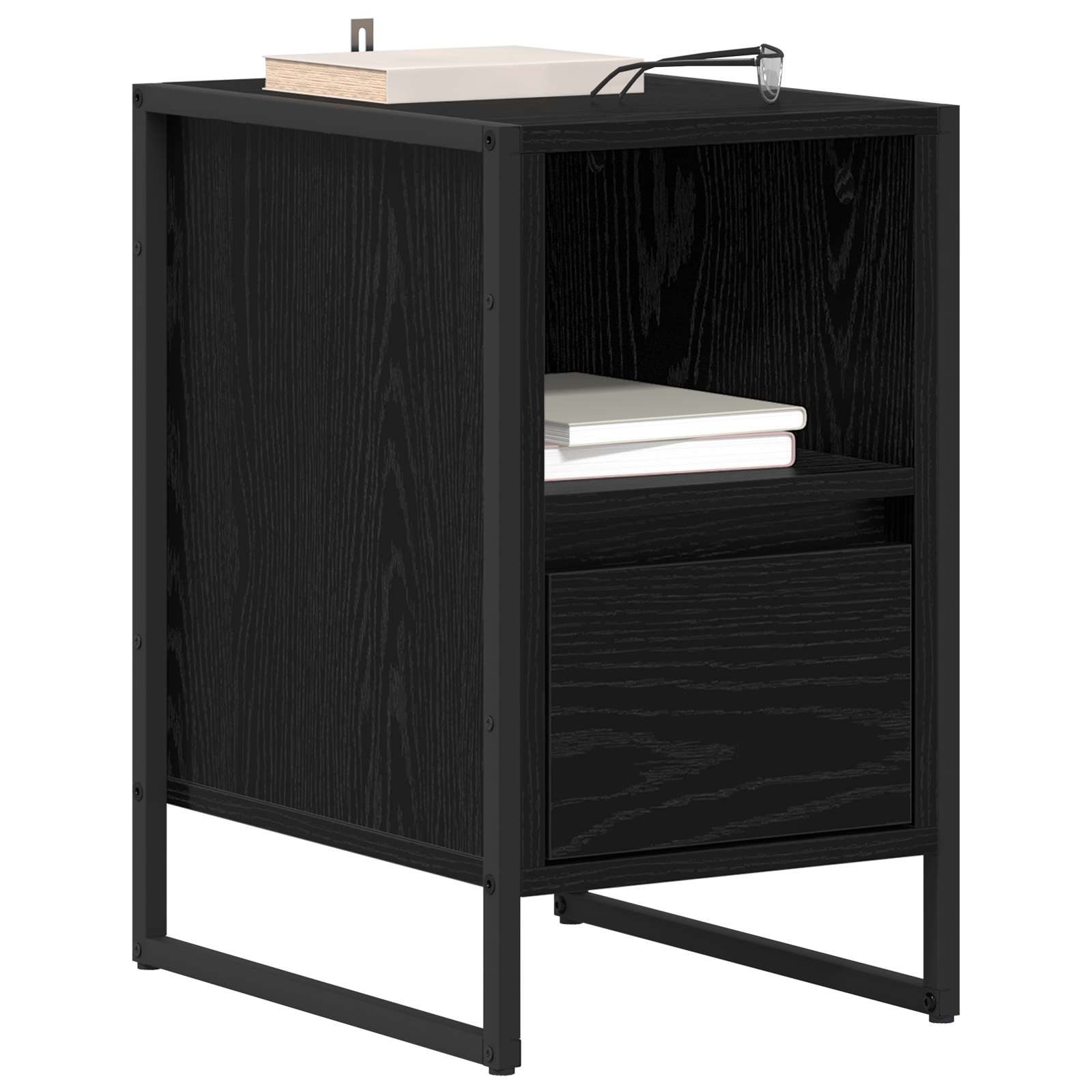 Noptiera cu sertar Stejar Negru 39,5 x 30 x 50 cm Lemn compozit — imaginea 3