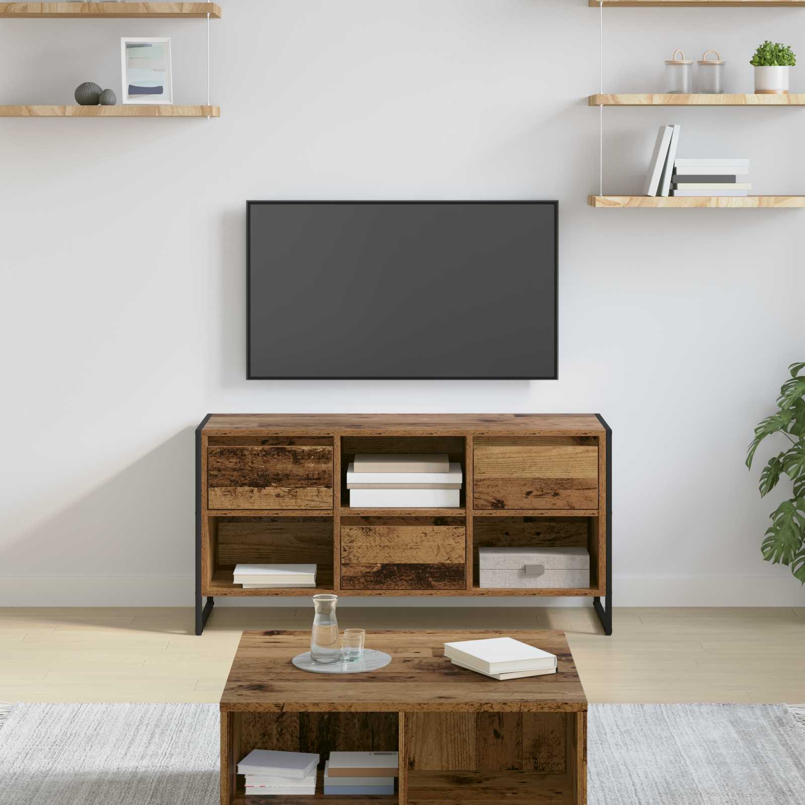 Cabinet TV Lemn Vechi 100 x 36 x 49,5 cm Lemn compozit — imaginea 2