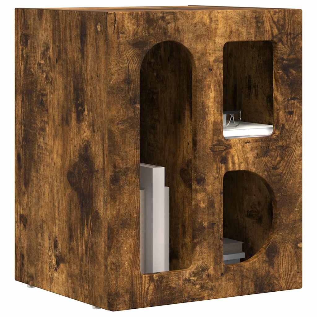 Noptiera 2 pcs Stejar fumuriu 40 x 35 x 50 cm Lemn compozit — imaginea 4