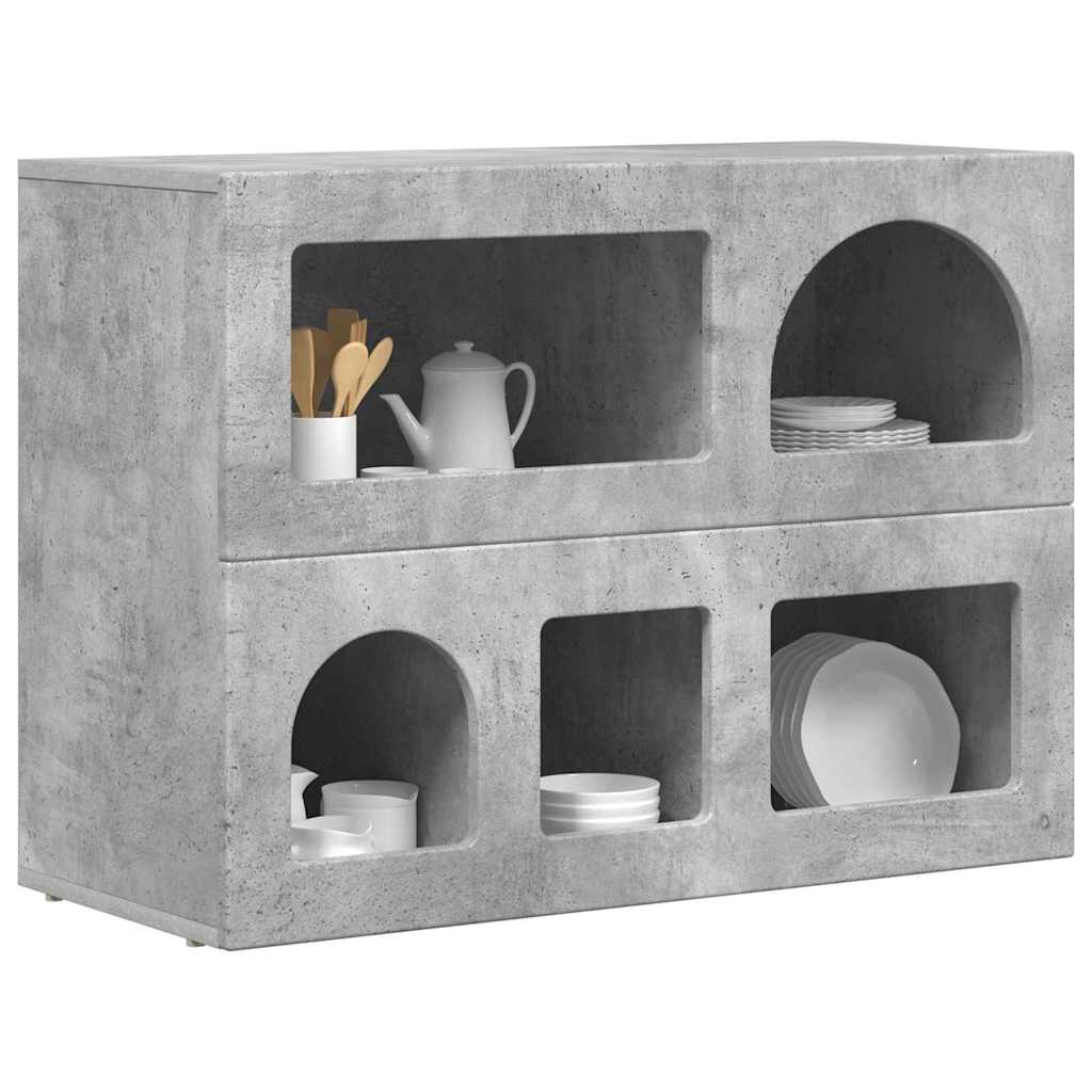 Bufet Gri din beton 80.5 x 35 x 59 cm Lemn compozit — imaginea 4
