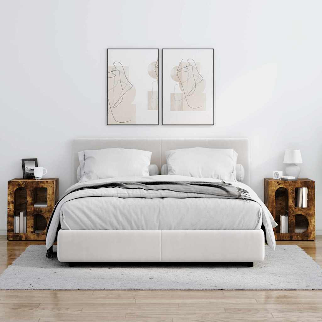 Noptiera 2 pcs Stejar fumuriu 40 x 35 x 50 cm Lemn compozit — imaginea 5