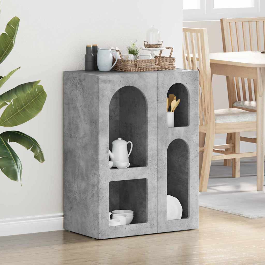 Bufet Gri din beton 59 x 35 x 80.5 cm Lemn compozit — imaginea 2