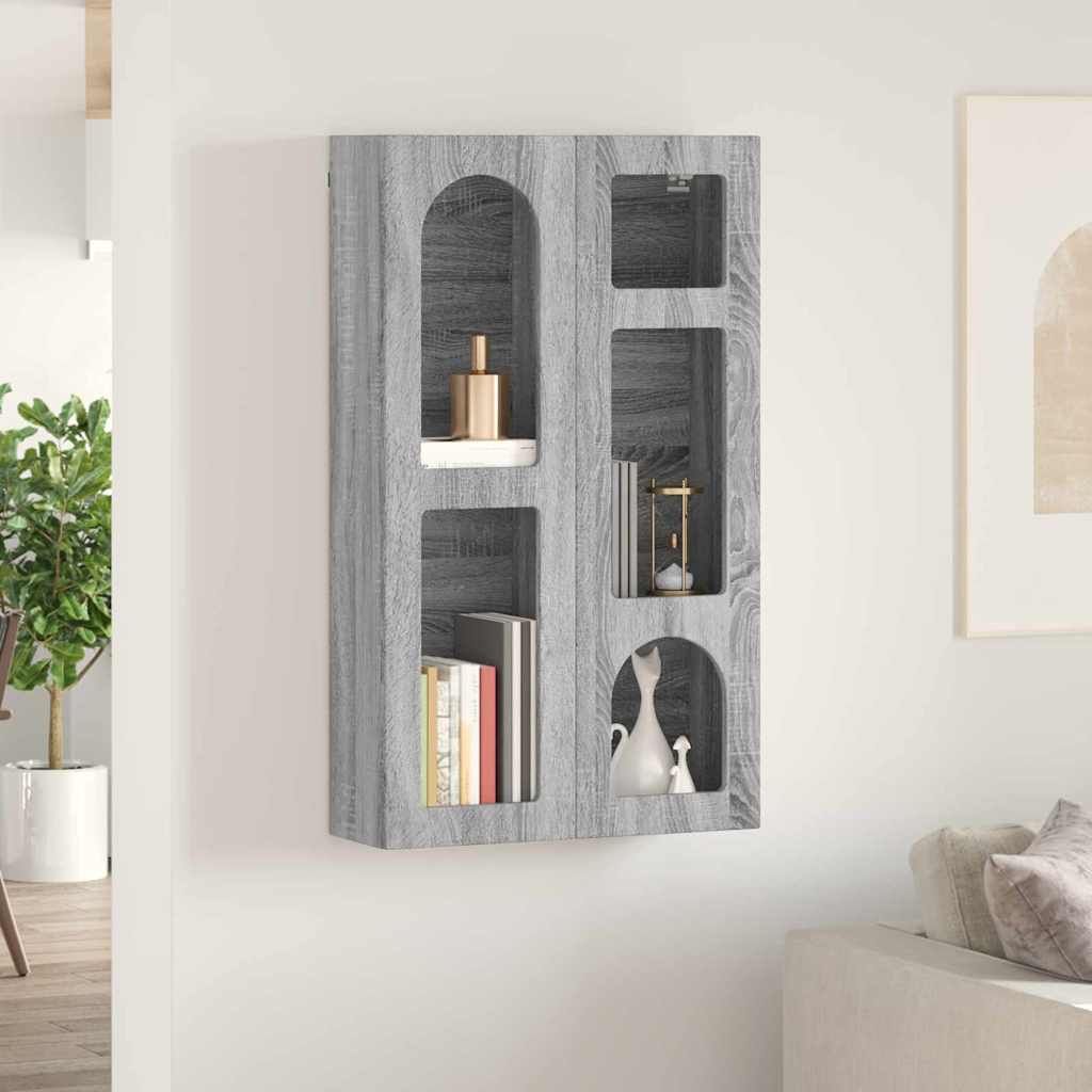 Dulap suspendat Gri Sonoma 59 x 20 x 100 cm Lemn compozit — imaginea 5