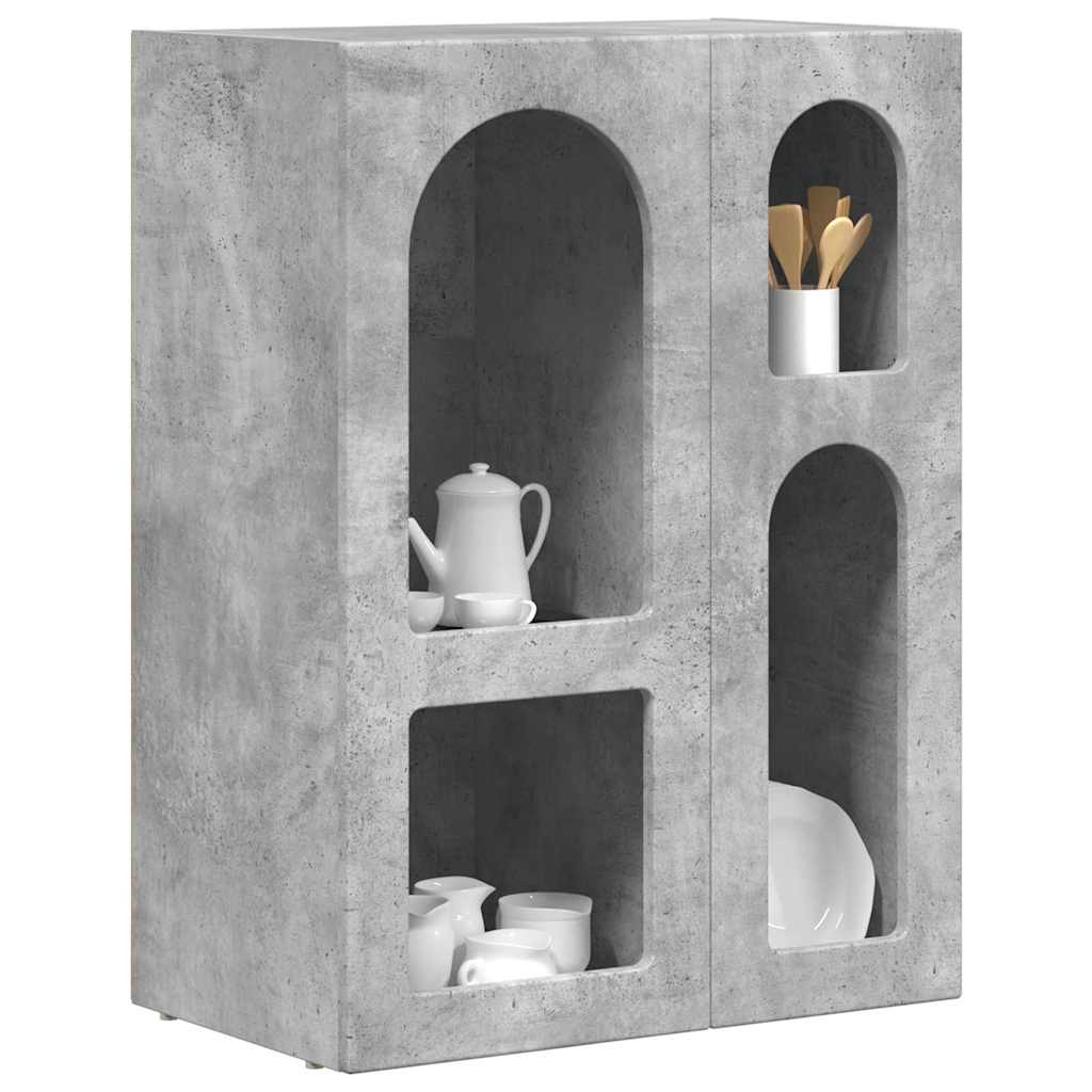 Bufet Gri din beton 59 x 35 x 80.5 cm Lemn compozit — imaginea 4