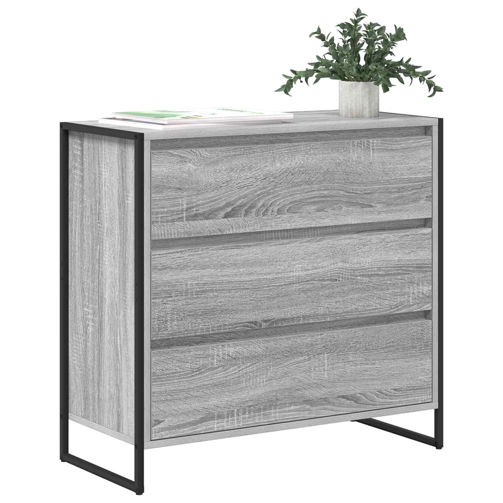 Bufet cu sertar Gri Sonoma 79 x 36 x 75.5 cm Lemn compozit — imaginea 3