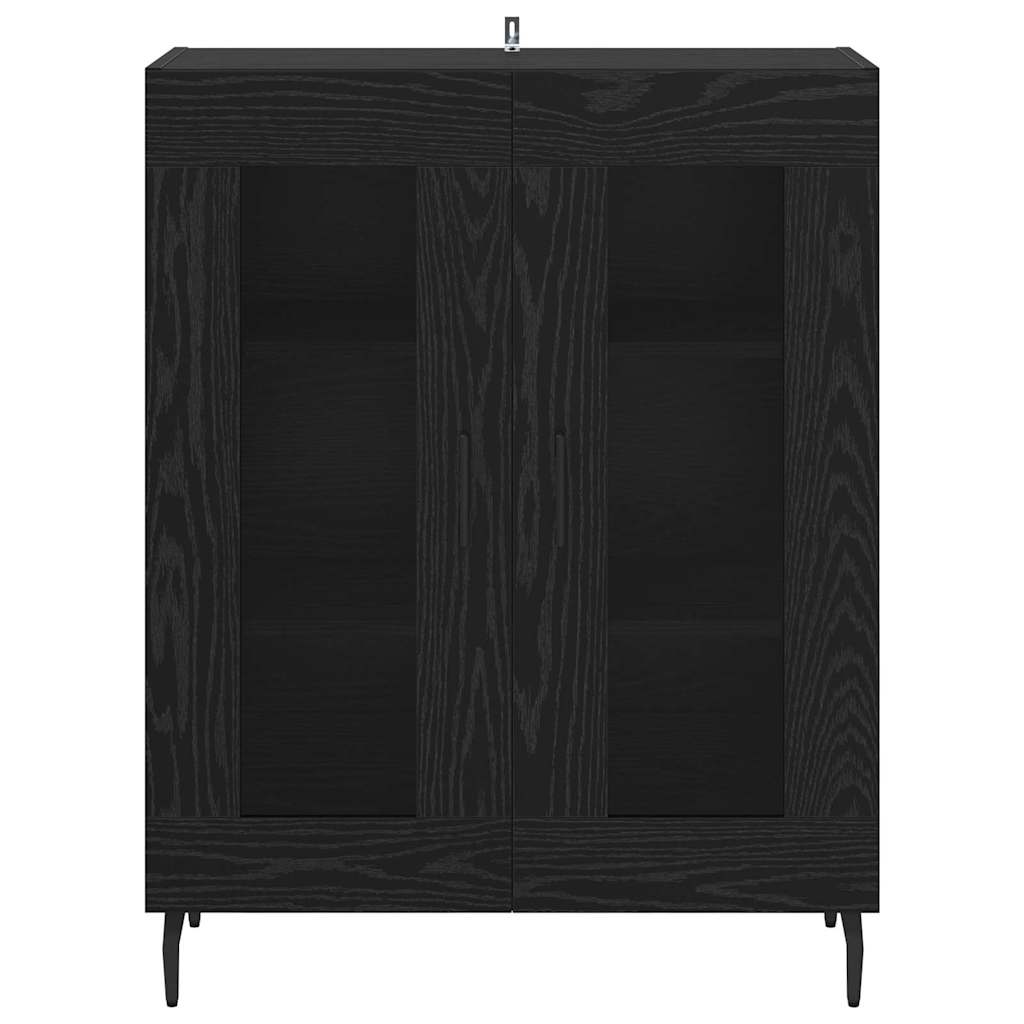 Bufet Stejar Negru 69,5 x 34 x 90 cm Lemn compozit — imaginea 7