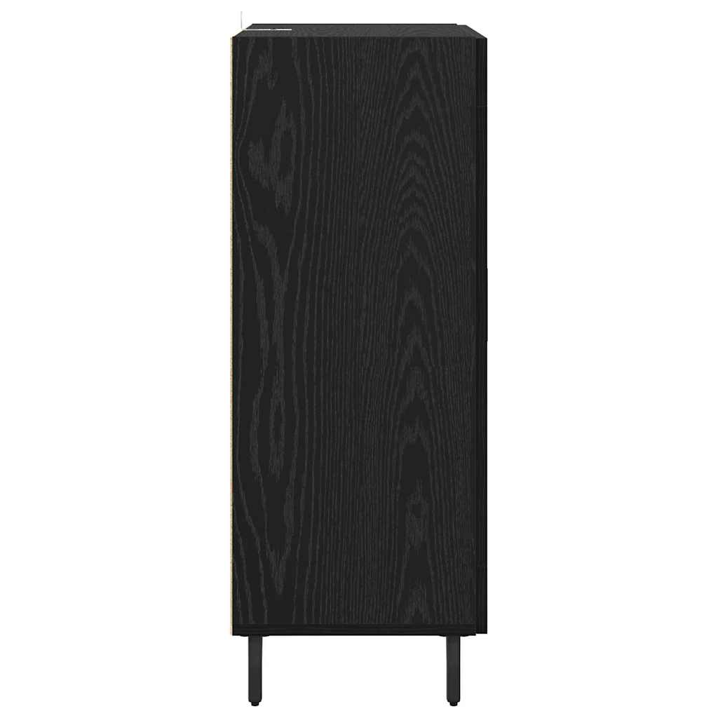 Bufet Stejar Negru 69,5 x 34 x 90 cm Lemn compozit — imaginea 8