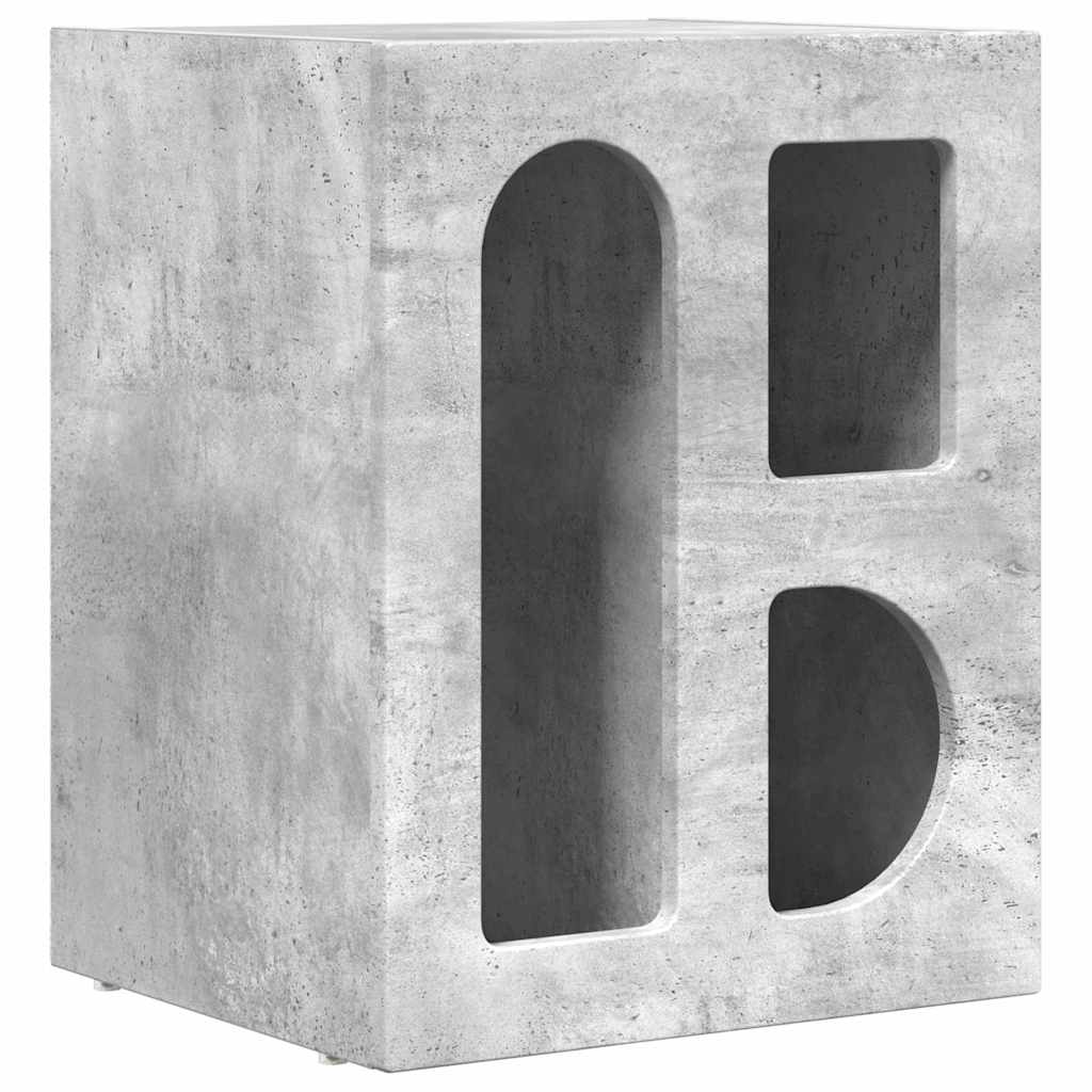 Noptiera 2 pcs Gri din beton 40 x 35 x 50 cm Lemn compozit — imaginea 6