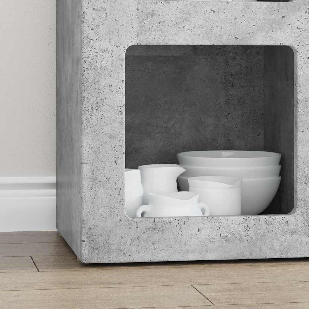 Bufet Gri din beton 59 x 35 x 80.5 cm Lemn compozit — imaginea 6