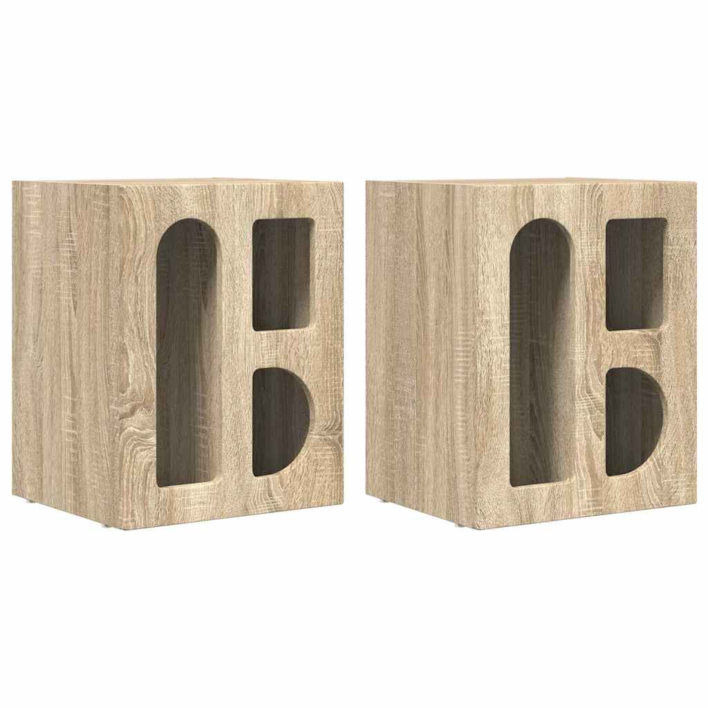 Noptiera 2 pcs Stejar Sonoma 40 x 35 x 50 cm Lemn compozit
