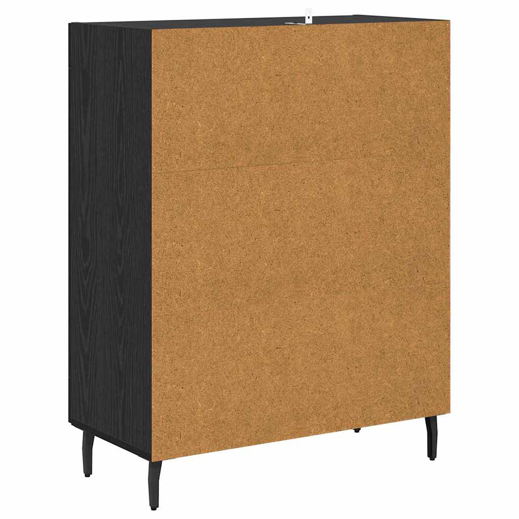 Bufet Stejar Negru 69,5 x 34 x 90 cm Lemn compozit — imaginea 9