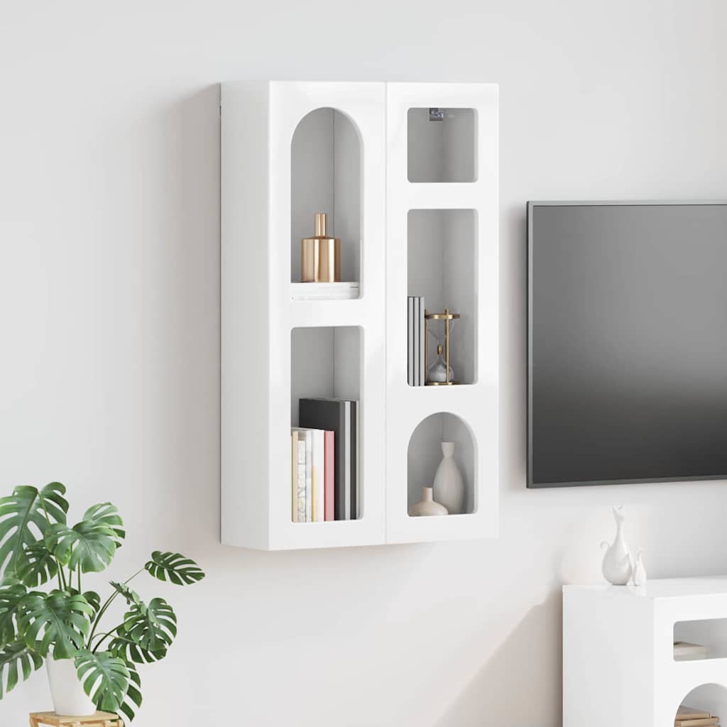 Dulap suspendat Alb lucios 59 x 20 x 100 cm Lemn compozit — imaginea 2