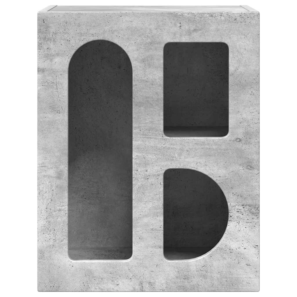 Noptiera 2 pcs Gri din beton 40 x 35 x 50 cm Lemn compozit — imaginea 7