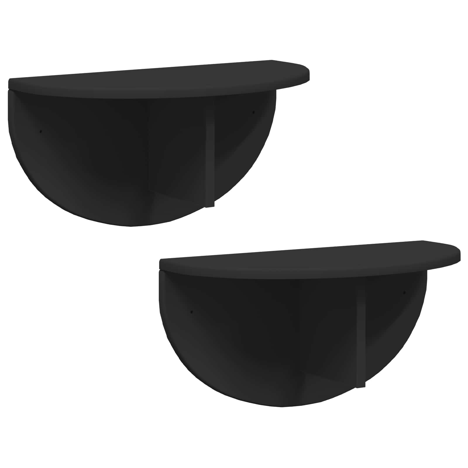 Raft de perete 2 pcs Negru 38 x 19 x 19 cm Lemn compozit