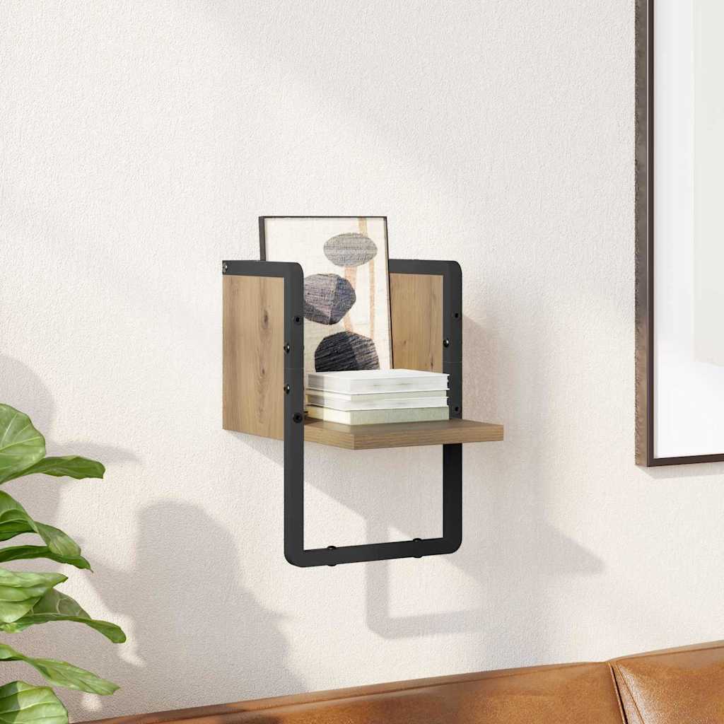 Raft de perete Stejar artizanal 20 x 25 x 30 cm Lemn compozit — imaginea 2