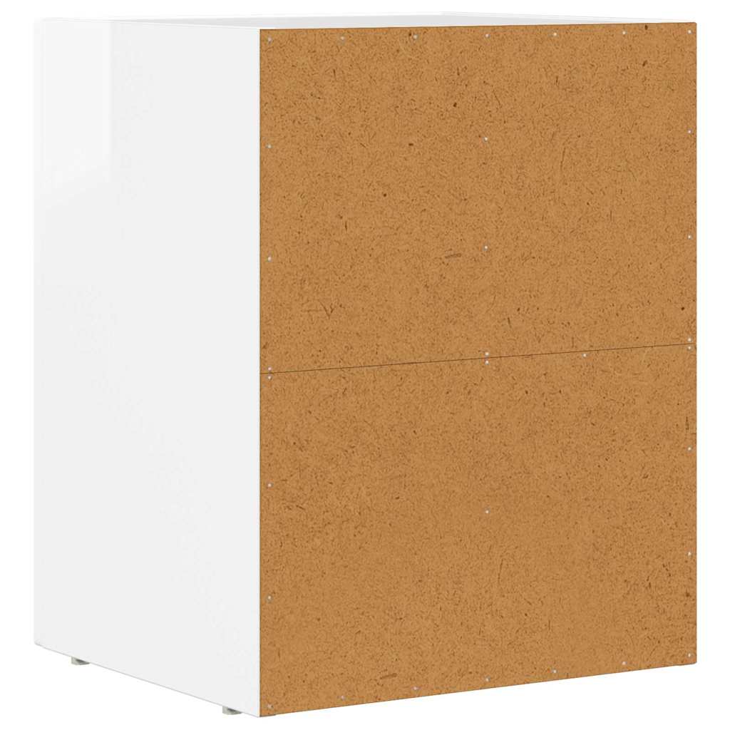 Noptiera Alb lucios 40 x 35 x 50 cm Lemn compozit — imaginea 7