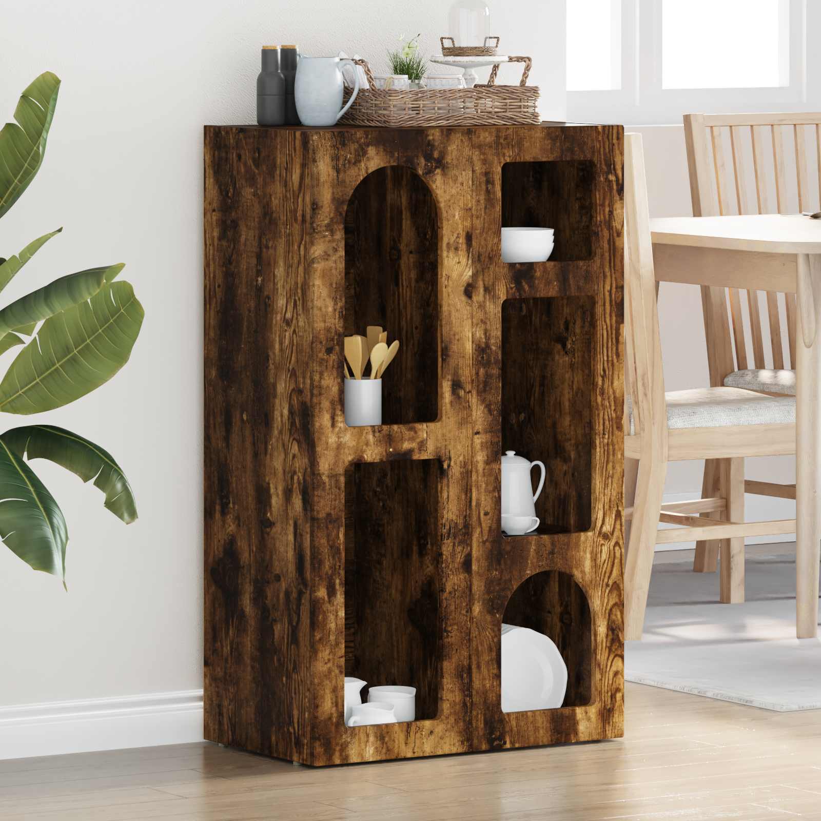 Bufet Stejar fumuriu 59 x 35 x 100,5 cm Lemn compozit — imaginea 2