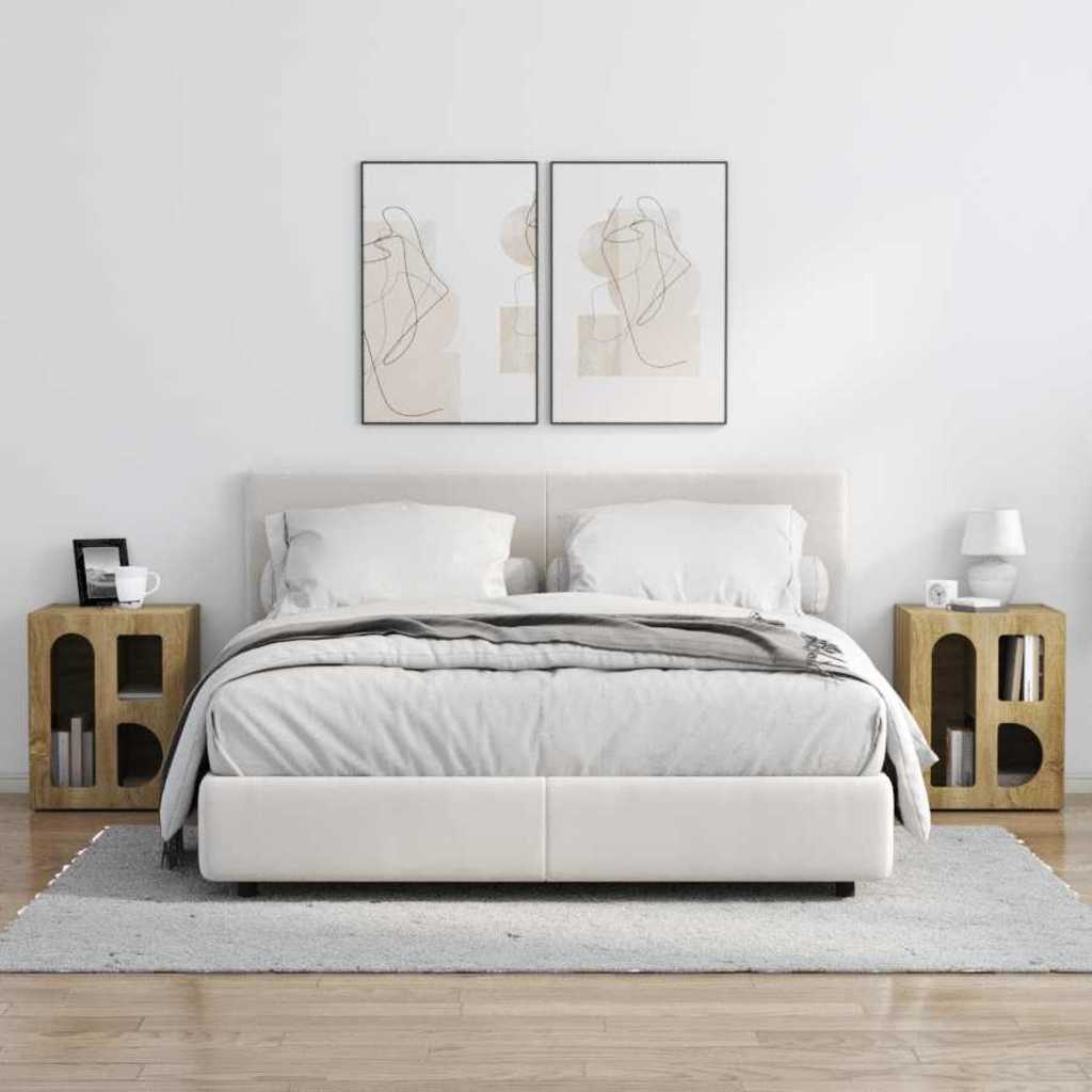 Noptiera 2 pcs Stejar Sonoma 40 x 35 x 50 cm Lemn compozit — imaginea 5