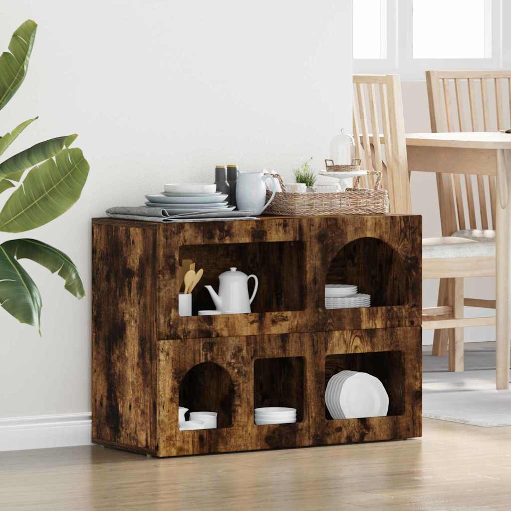 Bufet Stejar fumuriu 80.5 x 35 x 59 cm Lemn compozit — imaginea 2