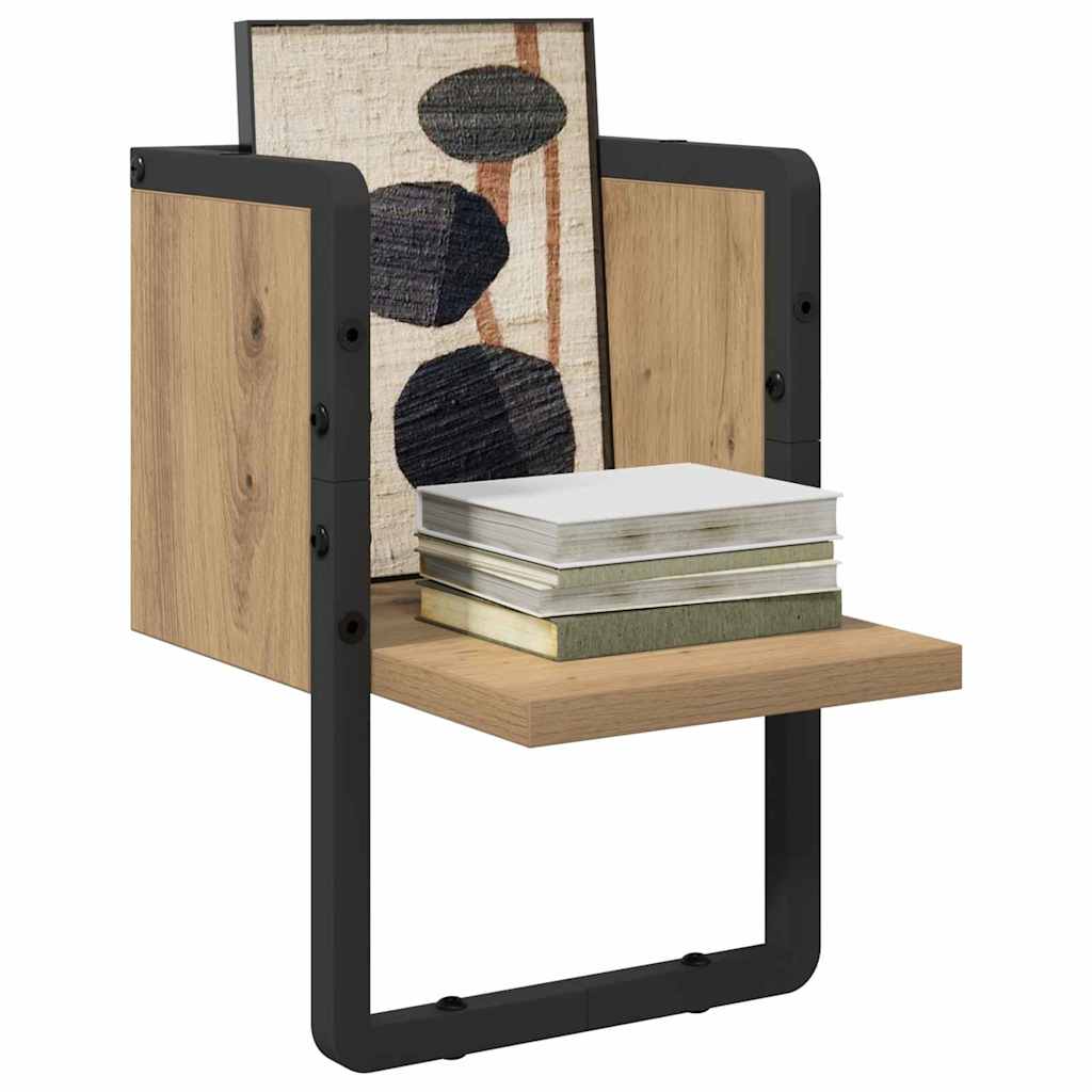 Raft de perete Stejar artizanal 20 x 25 x 30 cm Lemn compozit — imaginea 4