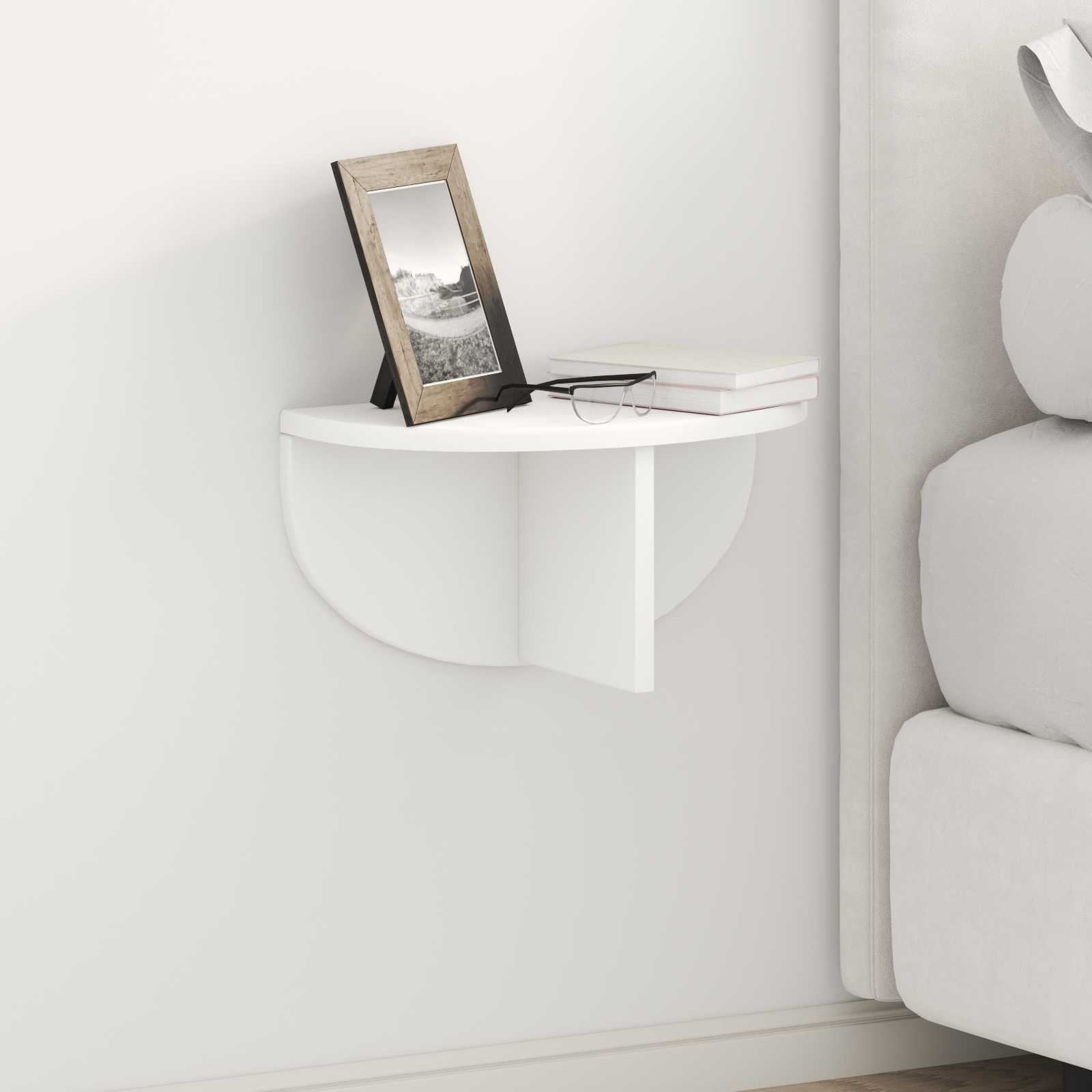 Raft de perete 2 pcs Alb 38 x 19 x 19 cm Lemn compozit — imaginea 2