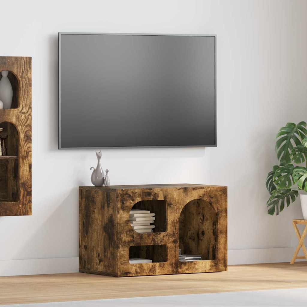 Cabinet TV Stejar fumuriu 60 x 35 x 40 cm Lemn compozit — imaginea 2
