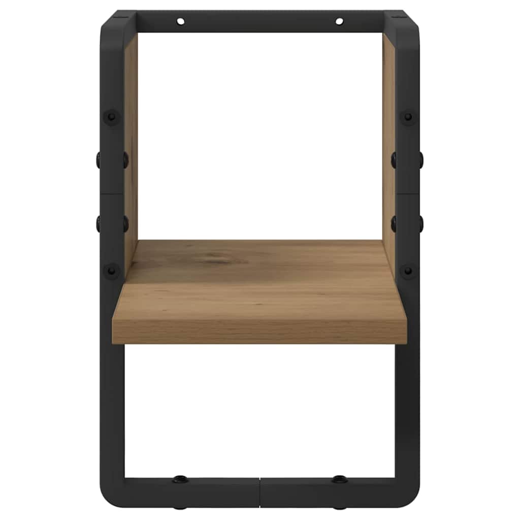 Raft de perete Stejar artizanal 20 x 25 x 30 cm Lemn compozit — imaginea 5