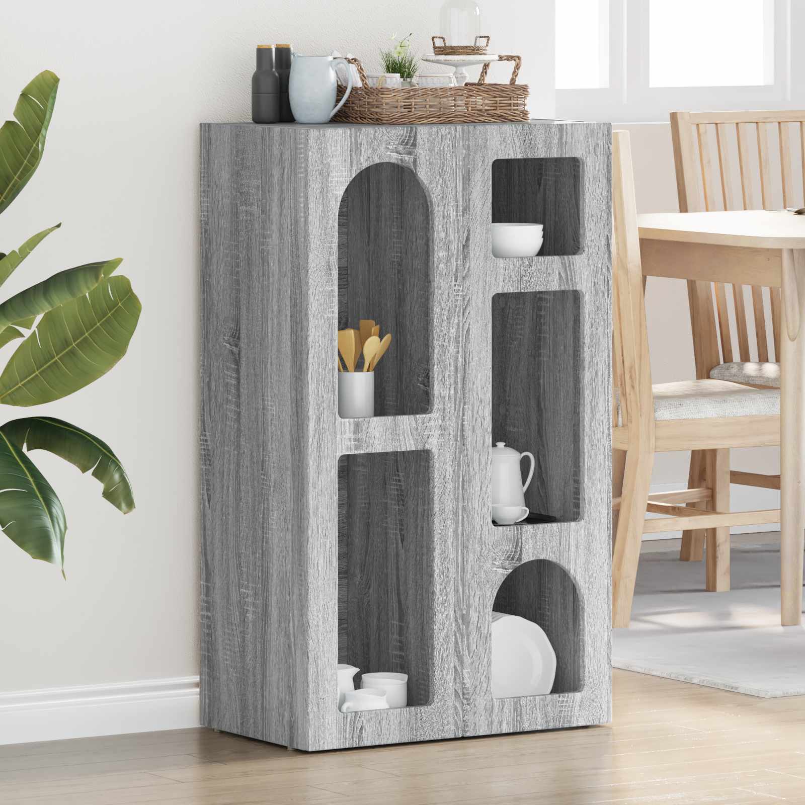 Bufet Gri Sonoma 59 x 35 x 100,5 cm Lemn compozit — imaginea 2