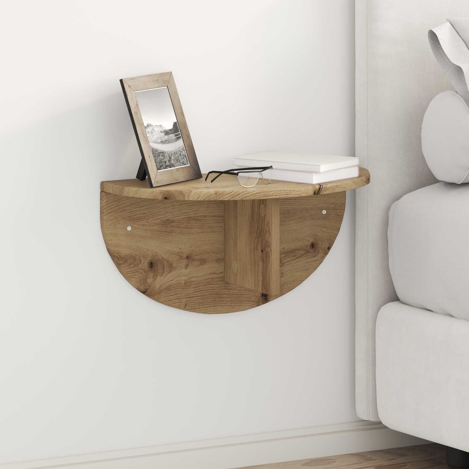 Raft de perete Stejar Artizanal 38 x 19 x 19 cm Lemn compozit — imaginea 2