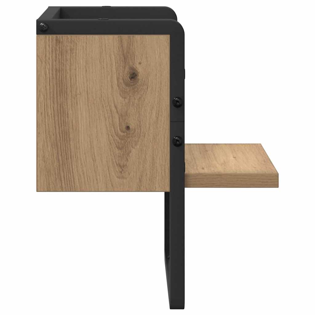Raft de perete Stejar artizanal 20 x 25 x 30 cm Lemn compozit — imaginea 6